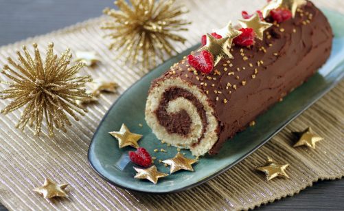 Bûche de Noël au chocolat - Recette de cuisine avec photos