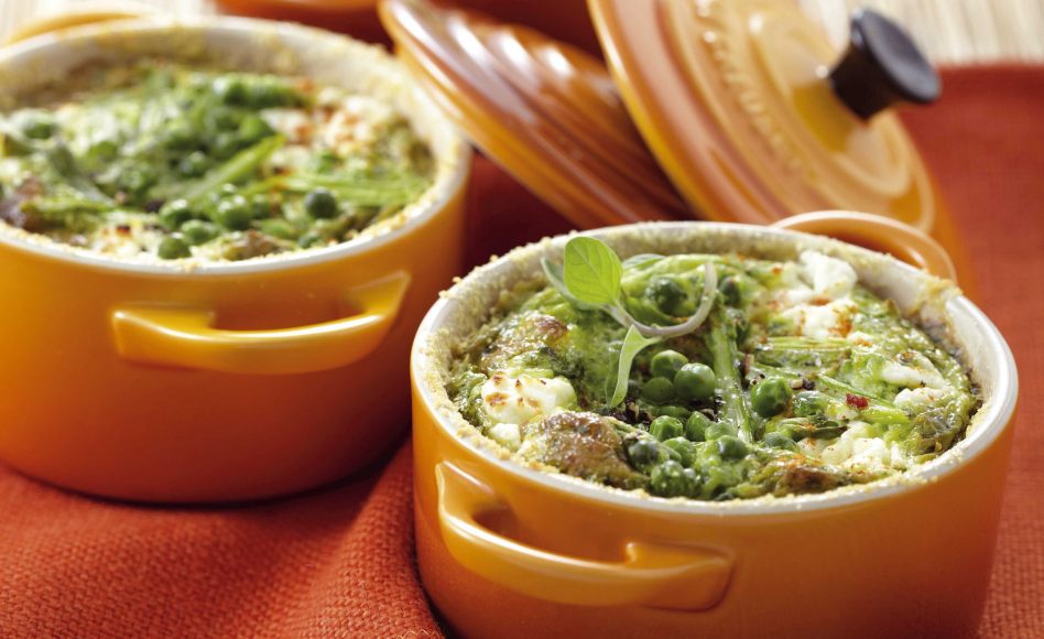 recette de clafoutis de légumes verts au fromage de chevre