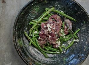 Haricots verts sautés au bœuf