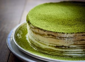 Mille-crêpes au thé matcha